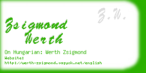 zsigmond werth business card